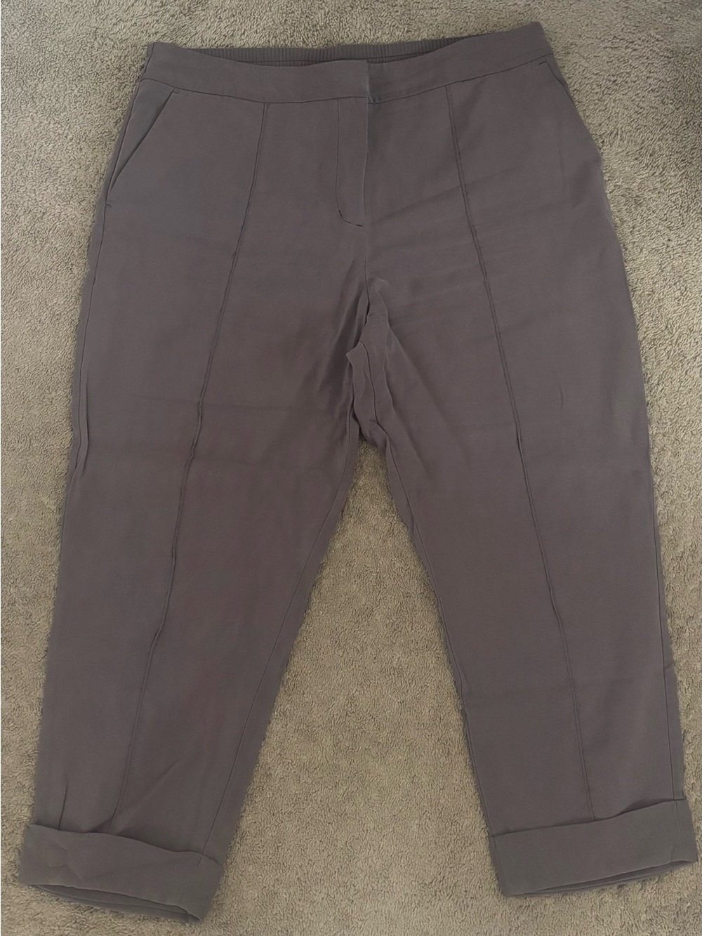 Nine West Women's Purple-Gray Cropped Seam-Front Pants
